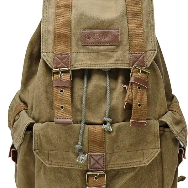 GOOTIUM 21101AMG Specially High Density Thick Canvas Backpack Rucksack, Field Tan, Large