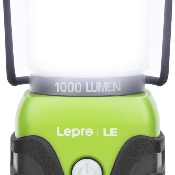 LE 1000LM Battery Powered LED Camping Lantern, Waterproof Tent Light with 4 Light Modes, Camping Essentials, Portable Lantern Flashlight for Camping, Emergency Light, Power Outages, Not Rechargeable