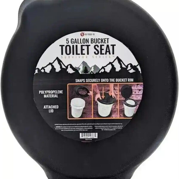 5 Gallon Bucket Toilet Seat W/ Lid Travel Outdoor Camping Hiking Snap on Black