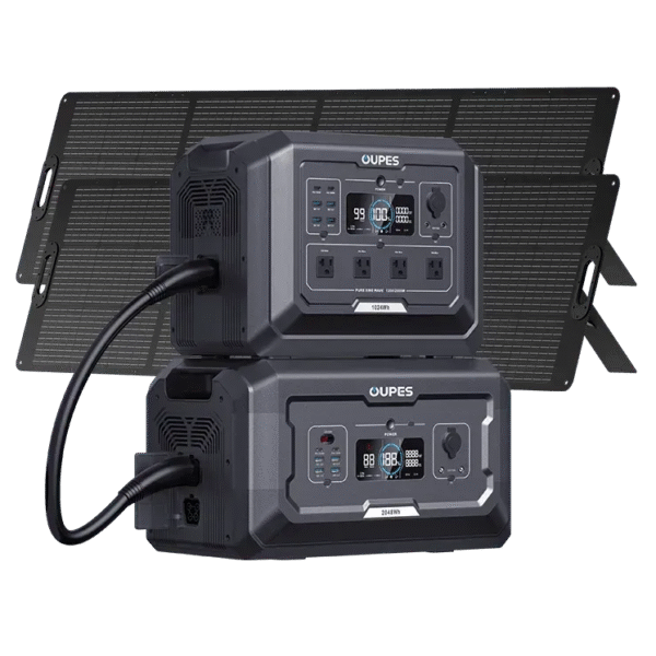 Mega 1 + B2 Extra Battery + 2*240W Solar Panel | Solar Generator Kit